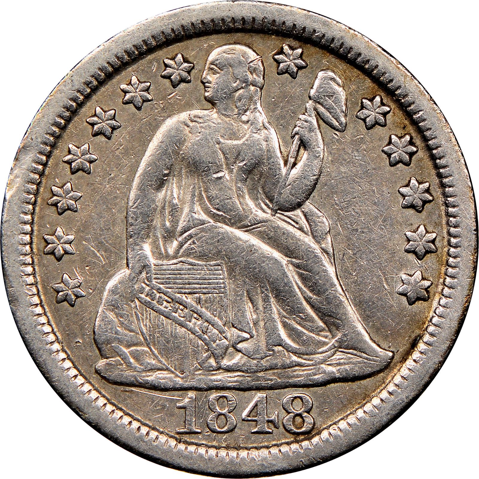 1848 Coins Seated Liberty Dime