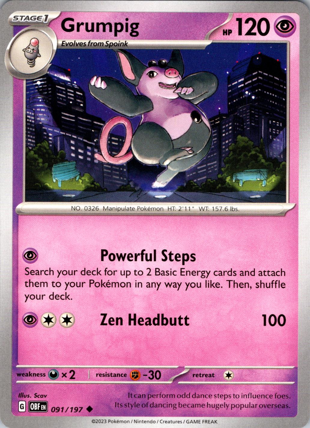 Grumpig 91 Prices Pokemon Obsidian Flames Pokemon Cards Grumpig 91 Prices Pokemon Obsidian Flames Pokemon Cards