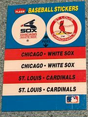 Chicago white Sox/ Cardinals Baseball Cards 1987 Fleer Team Stickers Prices