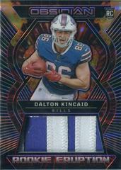 Dalton Kincaid [Red Electric Etch] #REM-DKI Football Cards 2023 Panini Obsidian Rookie Eruption Material Prices