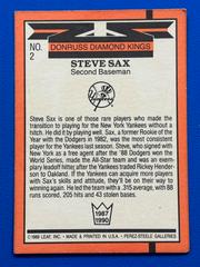 Back | Steve Sax Baseball Cards 1990 Donruss