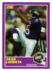 Sean Landeta #371S Football Cards 1989 Panini Score Supplemental Prices