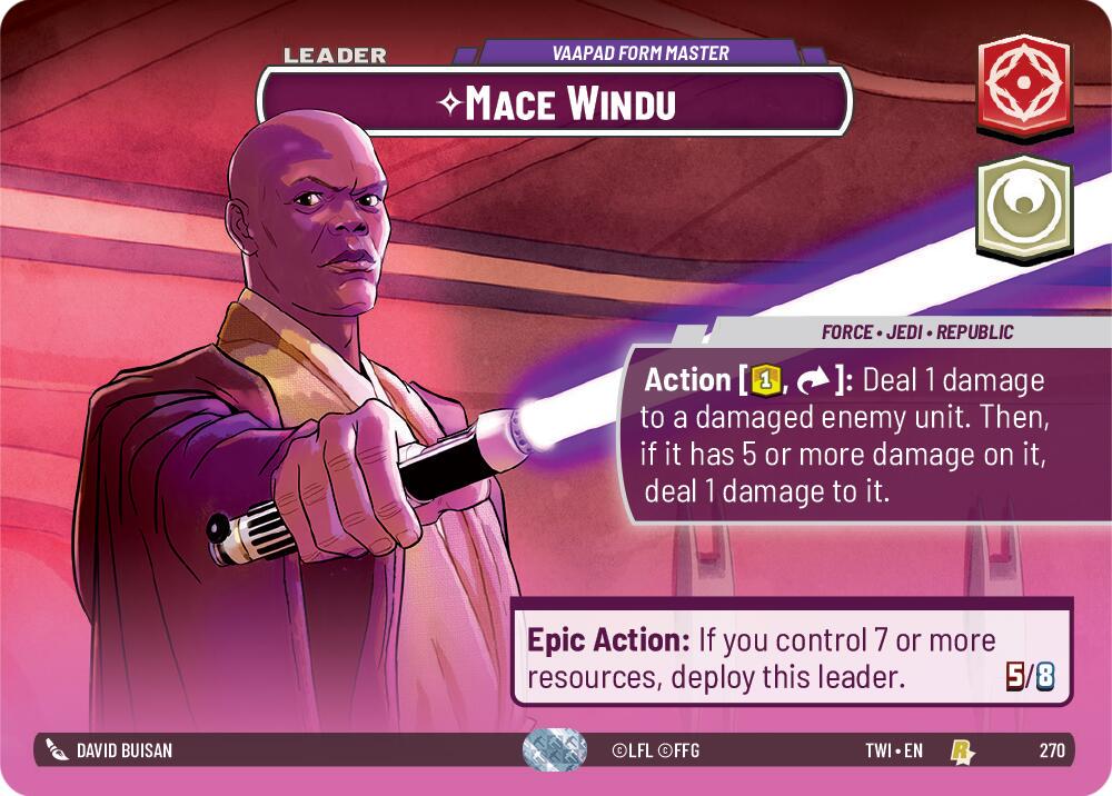 Mace Windu - Vaapad Form Master [Showcase Foil] #270 Star Wars Unlimited: Twilight of the Republic