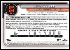 Back Of Card | Jung-hoo Lee Baseball Cards 2024 Bowman
