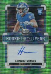 Aidan Hutchinson [Rookie of the Year Autograph Green Pulsar] #ROY-AH Football Cards 2022 Panini Contenders Optic Rookie of the Year Prices