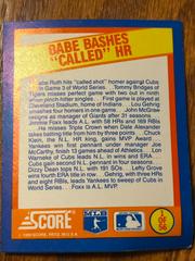 Babe Bashes Called HR Baseball Cards 1989 Score Magic Motion Trivia A Year to Remember Prices