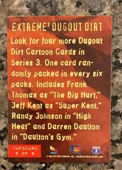Back | Dugout Dirt [Jeff Kent] Baseball Cards 1994 Stadium Club Infocard