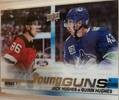 Jack Hughes, Quinn Hughes [Clear Cut] #250 Hockey Cards 2019 Upper Deck Prices