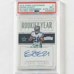 Ezekiel Elliott [Autograph] #1 Football Cards 2016 Panini Contenders Rookie of the Year Prices