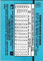 Back Of Card | Ken Schrom Baseball Cards 1988 Donruss
