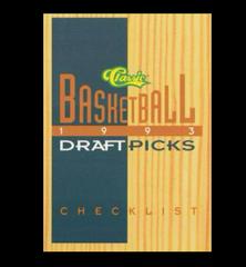 Back | Checklist 2 Basketball Cards 1993 Classic Draft Picks