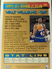 Walt Williams Rear | Walt Williams Basketball Cards 1993 Topps Gold