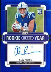Alec Pierce [Rookie of the Year Autograph Blue] #ROY-AP Football Cards 2022 Panini Contenders Optic Rookie of the Year Prices