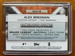 Back | Alex Bregman Baseball Cards 2021 Topps Major League Material Relics