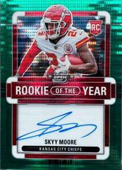 Skyy Moore [Rookie of the Year Autograph Green Pulsar] #ROY-SM Football Cards 2022 Panini Contenders Optic Rookie of the Year Prices