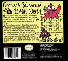 Boomer'S Adventure In Asmik World - Back | Boomer's Adventure in Asmik World GameBoy