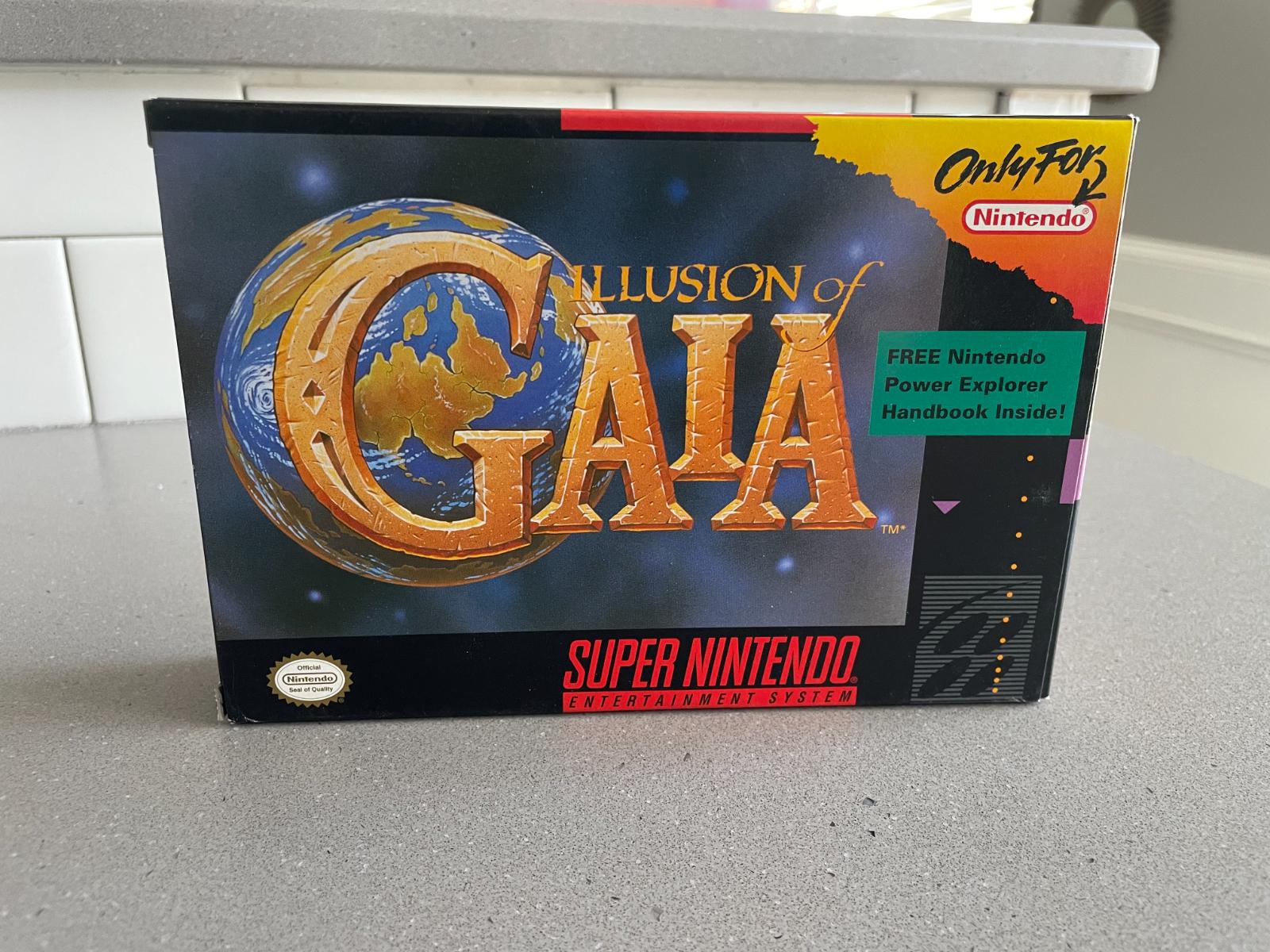 Illusion of Gaia Item, Box, and Manual Super Nintendo