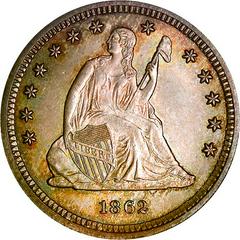 1862 [PROOF] Coins Seated Liberty Quarter Prices