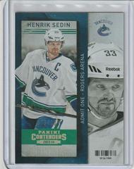 Henrik Sedin Hockey Cards 2013 Panini Contenders Prices