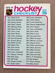 Checklist 331-396 #267 Hockey Cards 1975 O-Pee-Chee Prices