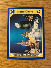 1988 National Championship #25 Football Cards 1990 Notre Dame Collegiate Collection Prices