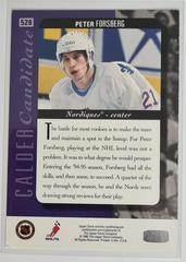 Backside | Peter Forsberg Hockey Cards 1994 Upper Deck
