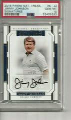 Jimmy Johnson Football Cards 2018 National Treasures Signatures Prices