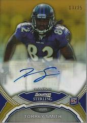 Torrey Smith [Blue Refractor] Football Cards 2011 Bowman Sterling Autograph Prices