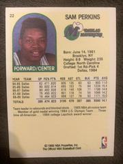Backside | Sam Perkins Basketball Cards 1989 Hoops