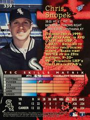 Rear | Chris Snopek Baseball Cards 1996 Stadium Club