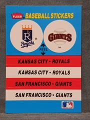 Royals/Giants  [Sticker] #NNO Baseball Cards 1987 Fleer Limited Edition Prices