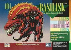 Back Of Card | Basilisk Marvel 1993 Universe