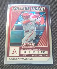 Cayden Wallace #19 Baseball Cards 2022 Panini Elite Extra Edition College Tickets Optic Prices