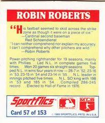 Robin Roberts #57 Baseball Cards 1989 Sportflics Mini the Unforgetables Prices