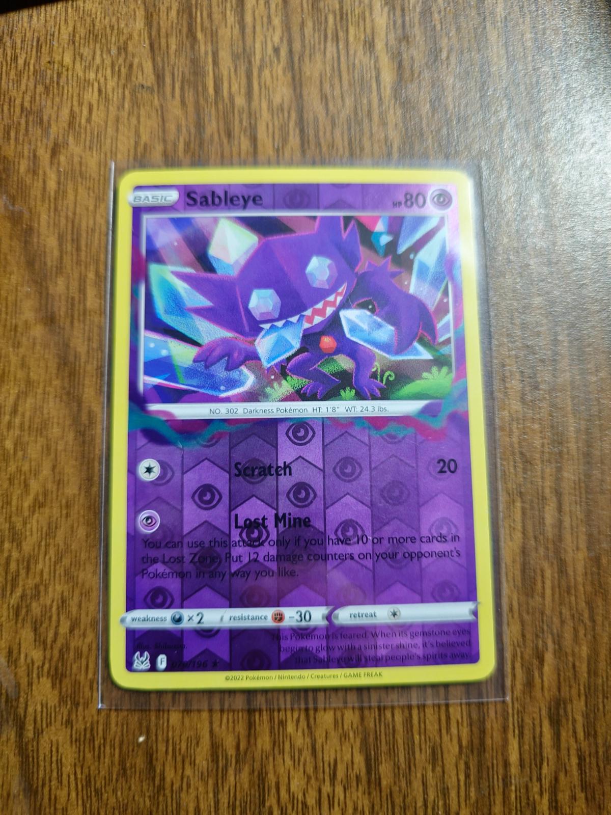 Sableye Reverse Holo Ungraded Pokemon Lost Origin