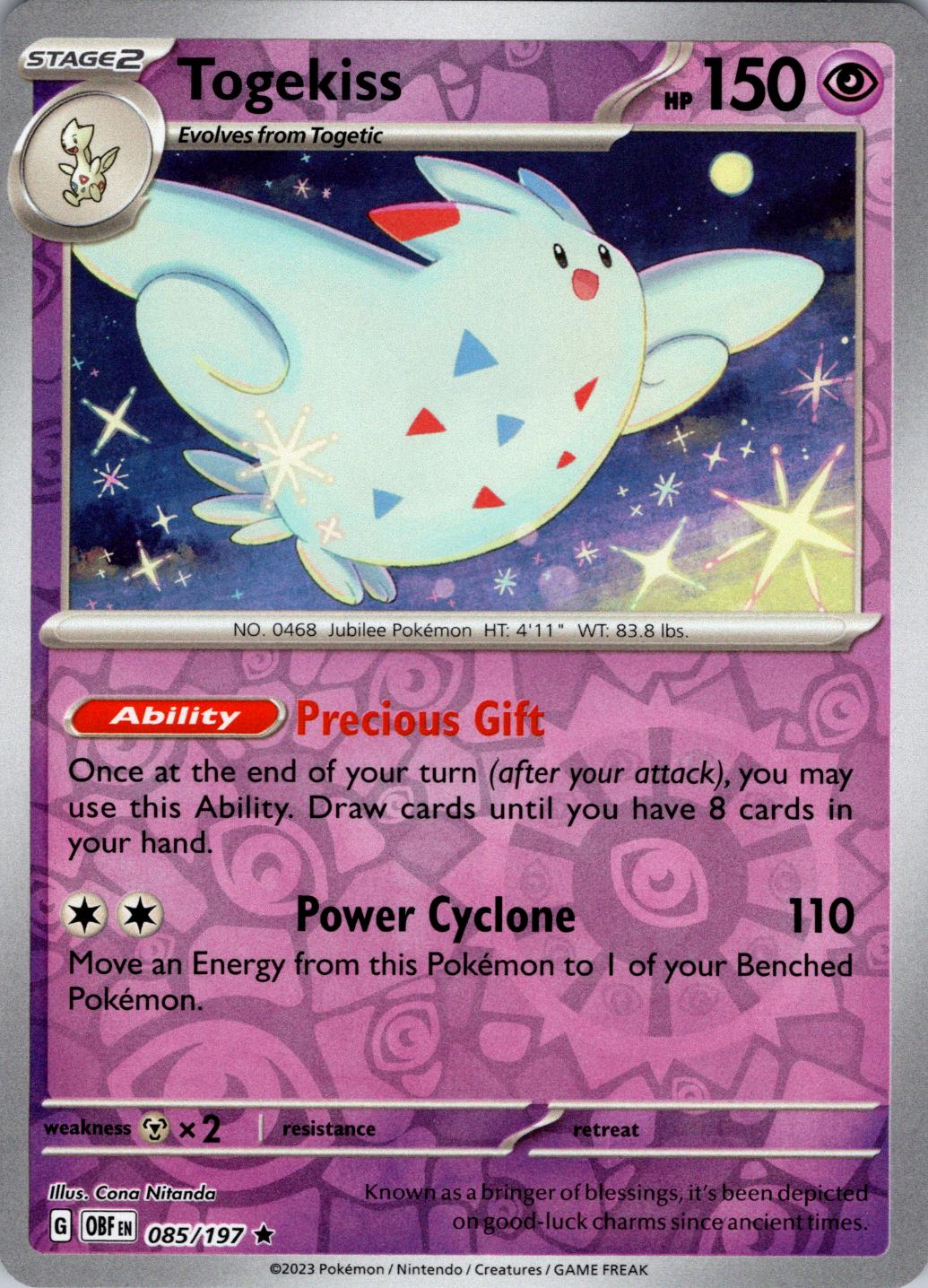 Togekiss [Reverse Holo] #85 Pokemon Obsidian Flames