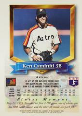 Rear | Ken Caminiti Baseball Cards 1994 Topps Traded Finest Inserts