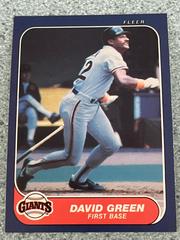 David Green Baseball Cards 1986 Fleer Prices