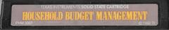 Cartridge | Household Budget Management TI-99