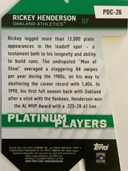Rear | Rickey Henderson Baseball Cards 2021 Topps Platinum Players Die Cut