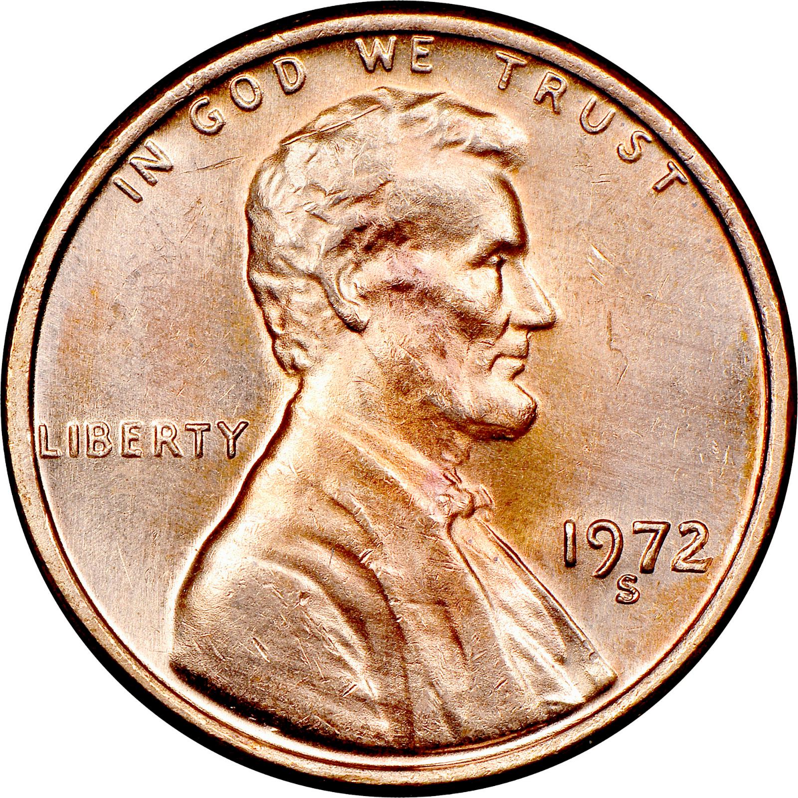 1972 S [PROOF] Coins Lincoln Memorial Penny