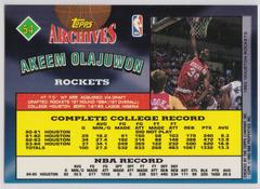Akeem Olajuwon #4 1992 Topps Archives Back | Akeem Olajuwon Basketball Cards 1992 Topps Archives