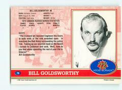 Back Of Card  | Bill Goldsworthy Hockey Cards 1991 Future Trends Canada ’72