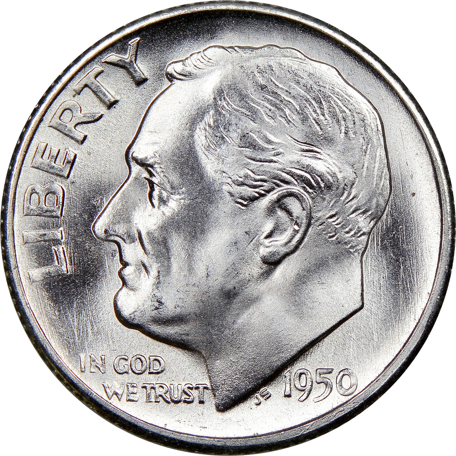 1950 S Coins Roosevelt Dime