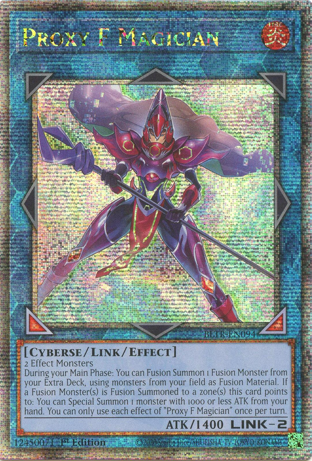 Proxy F Magician [Quarter Century Secret Rare] BLTR-EN094 YuGiOh Battles of Legend: Terminal Revenge