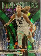 Sabrina Ionescu [Green Ice] #7 Basketball Cards 2022 Panini Prizm WNBA Fireworks Prices