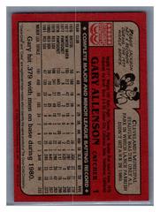 Back | Gary Allenson Baseball Cards 1982 Coca Cola