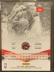 Back Of Card | Kyle Lowry Basketball Cards 2014 Panini Donruss Elite