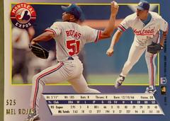 Rear | Mel Rojas Baseball Cards 1994 Ultra