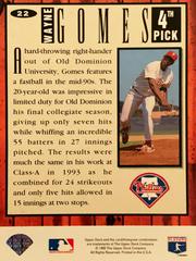 Rear | Wayne Gomes [Silver Signature] Baseball Cards 1994 Collector's Choice